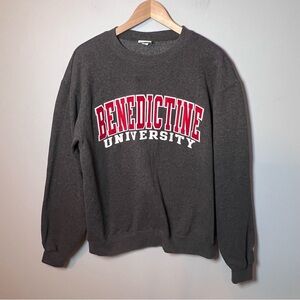 Benedictine University Crewneck Mens L Gray Embroidered Champion ECO Sweatshirt